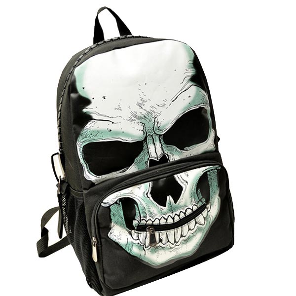 Fahsion Cool Punk Style Skull Women Backpack Students Schoolbag